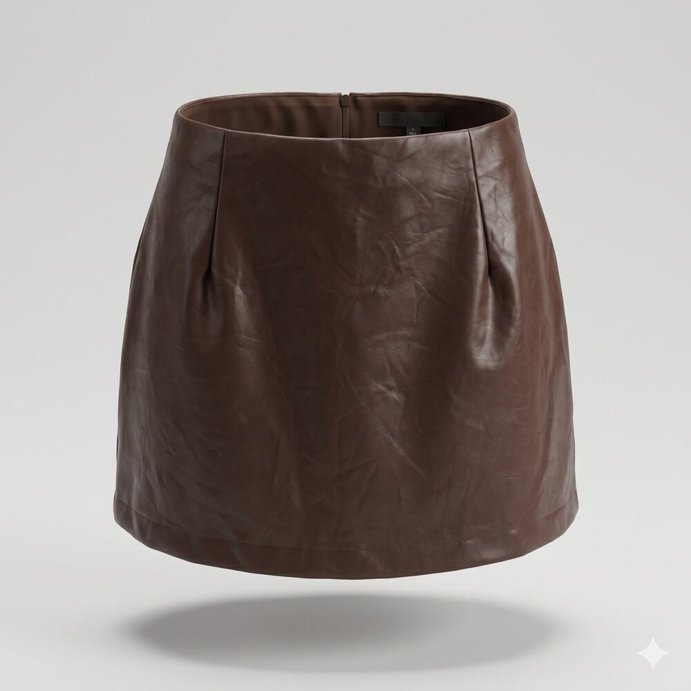 Abercrombie & Fitch Womens L Dark Academia Edgy Y2K Grunge Vegan Leather Skort